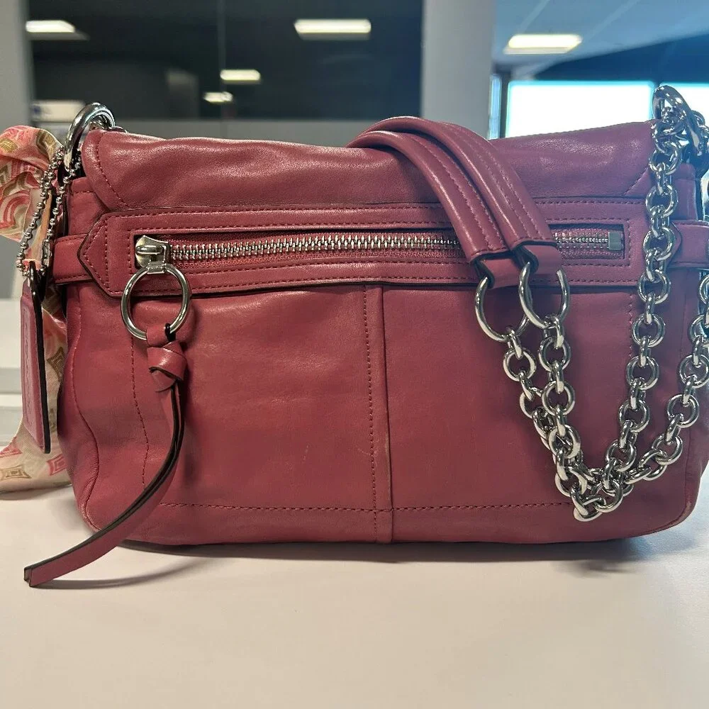 Coach Antique Rose Chelsea Adjustable Chain Purse with Scarf Included - Picture 2 of 11